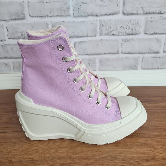 ❤️Converse Chuck 70 De Luxe Wedge Hi Sz 8 Womens Shoes Purple Sneakers A07584C - Picture 11 of 13